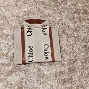 Brown and cream handbag